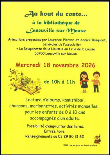 Au bout du conte le 18 novembre à Laneuville