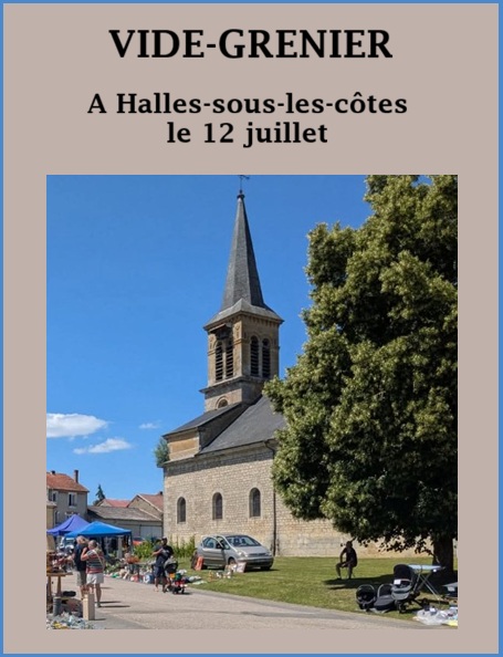 2ème vide-grenier à Halles sous-les-côtes le 12 juillet