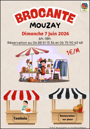 Brocante le 7 juin à Mouzay