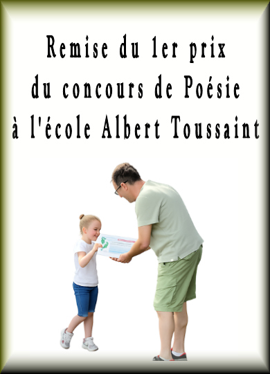 Remise du 1er prix du concours de la poésie à l'école A. Toussaint